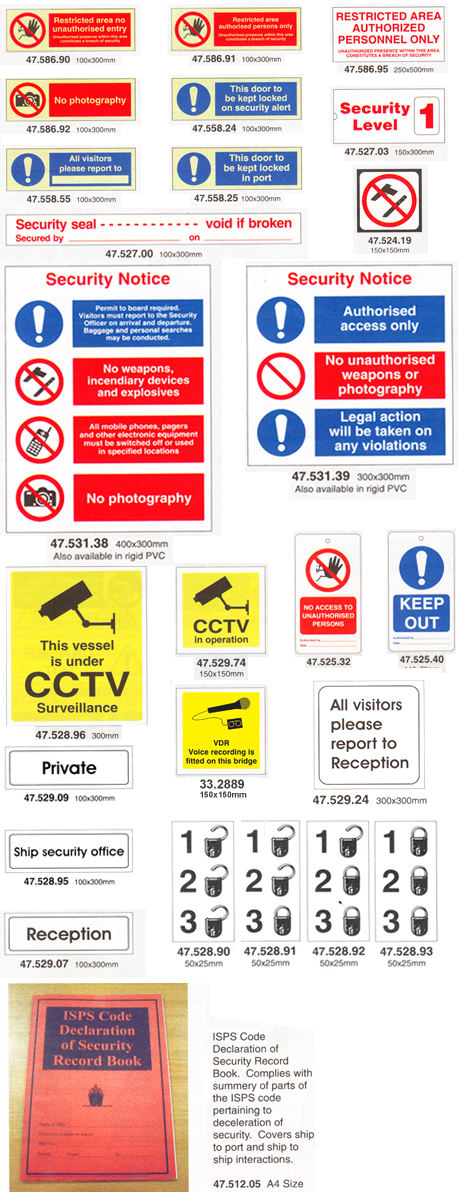 ISPS code signs & Security signs