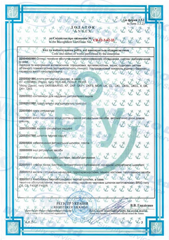 RSU Recognition Certificate, Annex